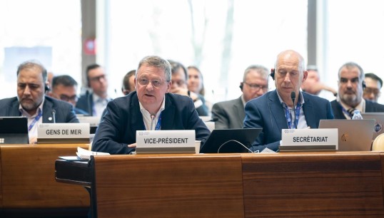 Nautilus general secretary Mark Dickinson (centre) acted as spokesman for the seafarers’ group at the MLC amendment negotiations in Geneva. Image: ILO Image:Nautilus general secretary Mark Dickinson (centre) acted as spokesman for the seafarers’ group at the MLC amendment negotiations in Geneva. Image: ILO